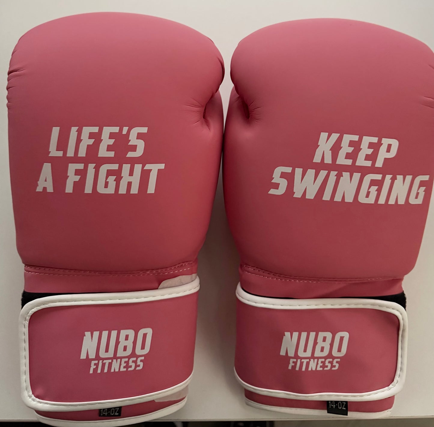Pink NuBO fitness boxing gloves